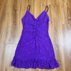 Victoria's Secret Women’s Purple Lace Chemise‎ V-Neck Adjustable Strap Size S/P